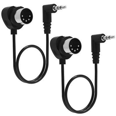 FORE TRS 3.5mm MIDI Cable 2-Pack 2-FT / 60CM Type-A TRS 3.5mm to MIDI 5 Pin Din Cable with Ultra-Small Plugs for Tight Space 2-Pack 2-FT / 60CM