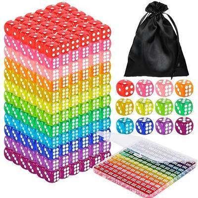 120 Pcs Colored Dice Bulk Set 14 MM Polyhedral Dice 6 Sided Standard Dices with Storage Bag for Table Board Games Classroom Math Teaching