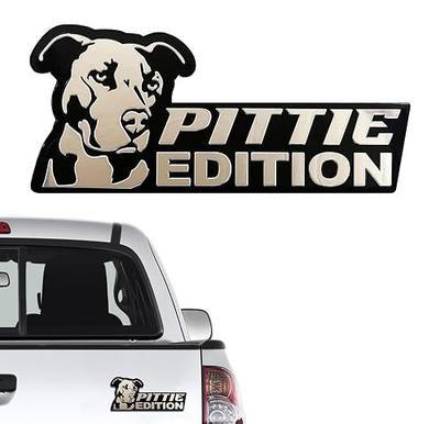 Dog Edition 3D Car Badge, Laser Cutting Metal Emblem, Cute Dogs Decals (Pittie)