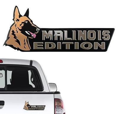 Dog Edition 3D Car Badge, Laser Cutting Metal Emblem, Cute Dogs Decals (Malinois)
