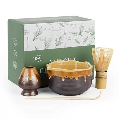 Pottery Matcha Set Japanese Handcrafted Tea Bowl, Coffee Sand