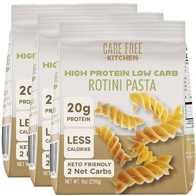 Care Free Kitchen Plain Keto Rotini Pasta, 3-Pack (8 oz. Bags) | 20g Protein, 2g Net Carbs & 26g Fiber
