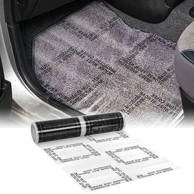 Nuanchu 4 mil Auto Adhesive Plastic Floor Mat 21" x 200' Car Care Products Carpet Protector Film Roll Sticky Car Floor Mats Perforated Protector Cover Sheets Every 24", 150 Mats Per Roll