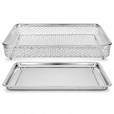 Univen Stainless Steel Upgraded Baking Tray Pan and Air Fryer Basket Compatible with Cuisinart Airfryer TOA-26 TOA-28