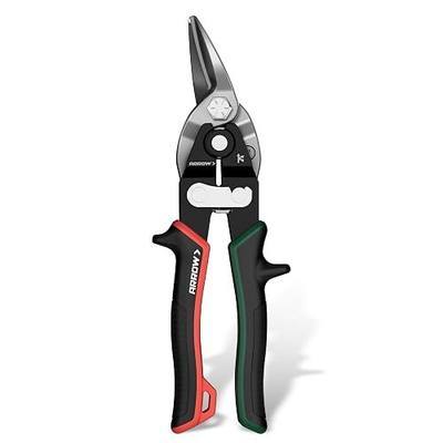ARROW 8-inch Aviation Tin Snips for Sheet Metal, Right Cut | CR-V Steel Blade, Thin Metal Cutting, Serrated Edge, Durable Construction, Clean Cuts, Built-In Safety Lock