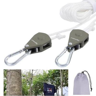Vigorport Retractable Travel Clothesline, Portable Clothes Laundry Line | Heavy Duty Rope Pulley System with Carabiner for Outdoor Camping, Cruise Ships, RV, Indoor Backyard, Balcony