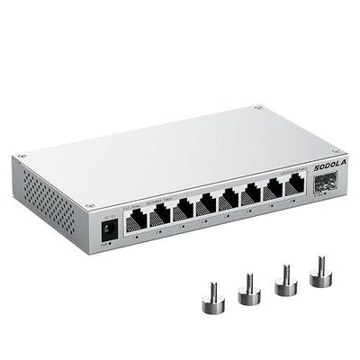 SODOLA 9-Port 2.5Gb Switch Unmanaged,8 x 2.5GBASE-T Ports,1X10G SFP+ | Aluminum Alloy Cooling & Magnetic Mounting, Fanless,Plug & Play 2.5G Ethernet Switch
