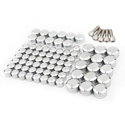 Bolt Covers Engine Head Bolts Toppers Caps Kit Aluminum for Harley Twin Cam Touring 2007-2016 Road King Electra Glide Street Glides Road Glide FLT FLH 75 Pcs (Chrome)