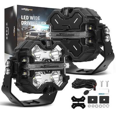 maXpeedingrods 3.5In 160W Off Road Lights with Amber/White DRL Side Shooter | 19200LM Spot LED Pod Lights 3 Modes, 270°Wide Range Light Bar for Jeep Gladiator Tacoma F150 Truck ATV UTV with Black Covers