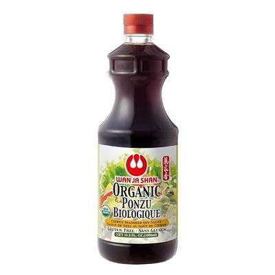Wan Ja Shan Gluten Free Oragnic Ponzu, Citrus Seasoned Soy Sauce & Dressing 1Liter (33.8oz). USDA Certified Organic- Gluten FREE- MADE IN USA. (1 Liter)