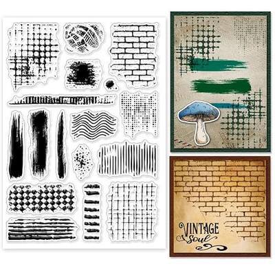 GLOBLELAND Vintage Grunge Texture Clear Stamps for Scrapbooking Brushwork Background Silicone Stamp Retor Texture Transparent Stamp for Card Making DIY Embossing Journaling