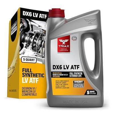 TRIAX DX6 LV ATF - Compatible with Dexron VI and Mercon SP/LV Applications - Full Synthetic, OEM Grade, Low Viscosity, Fill for Life Automatic Transmission Fluid (5 Quart)