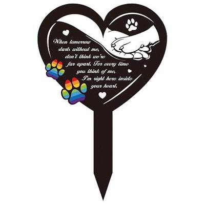 Rngmsi Grave Decorations for Cemetery Rainbow Bridge Dog Memorial Gifts Pet Grave Markers Dog Metal Garden Stake Headstones Decoration Graveyard Remembrance Graveside Sign for Outdoors