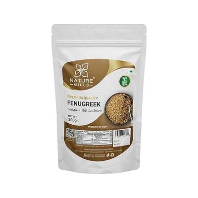 NatureMills Premium Fenugreek Seeds – Whole Spice (200g)