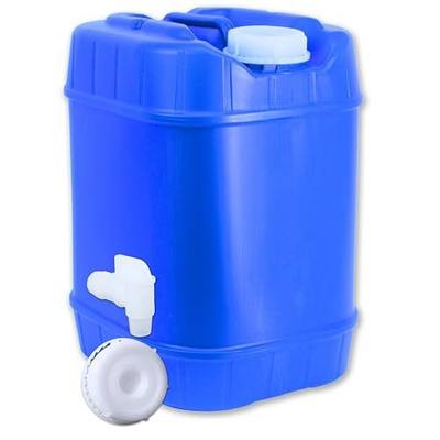 5-Gallon Stackable Water Storage Containers, 5 Gallons Tanks w/2 Lids + 1 Spigot, Easy Fill, Survial Supply Emergency Water Storage for Camping and Disaster Preparedness, RV, (1Tank)
