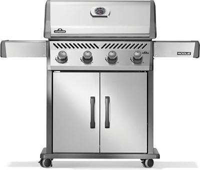 Napoleon Rogue 525 4-Burner Propane Grill | Stainless Steel, Outdoor BBQ, 48,000 BTUs, 711in² Area, Instant Ignition, Folding Shelves, Warming Rack, Locking Wheels