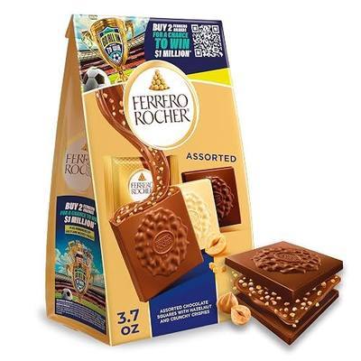 Ferrero Rocher Premium Assorted chocolate squares, Individually Wrapped Chocolates, Great for Sharing or Gifting, 3.7 oz