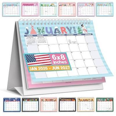 Small Desk Calendar 2026-2027 Standing Flip - 18-Month 2026 Desk Calendar Small for Home, Office & School, Standing Desks Calendars 2026-2027, Mini Desks Calendars, Back to School Teacher Gifts