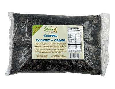 Chopped Cookies & Creme Topping 2.5 lb | Cookies & Creme Dessert Topping & Mix-In | Ice Cream, Milkshakes, Cakes, Cupcakes, Cookies & Brownies | Bulk Package | Dasher's Spice & Beans