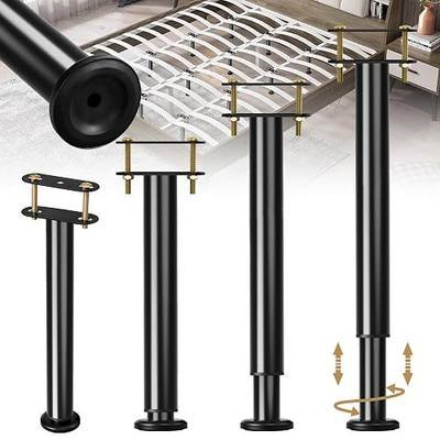 4 Pcs Adjustable Bed Frame Center Support Legs, Heavy Duty Cold Rolled Steel Bed Slat Support Legs With Wider Base, Bed Frame Leg Replacement, Furniture Support Reinforcement Kit, Height 13.8‘’-23.6‘’