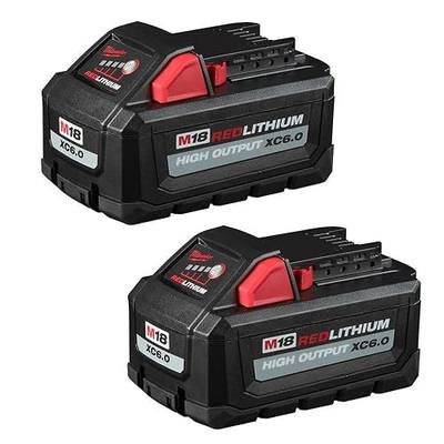Milwaukee M18 REDLITHIUM HIGH Output XC 6.0Ah Battery Pack (2pk)