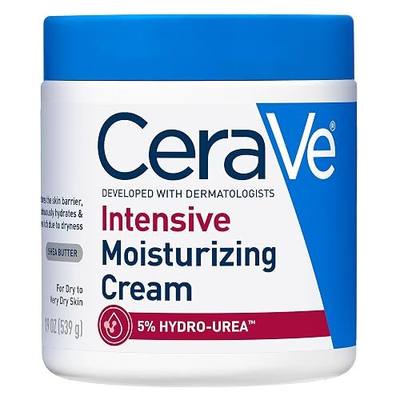 CeraVe Intensive Moisturizing Cream, Body Moisturizer With Shea Butter, 72H Hydration + Skin Barrier Repair, Fragrance-Free Body Lotion For Extremely Dry Skin, 19oz | Packaging May Vary