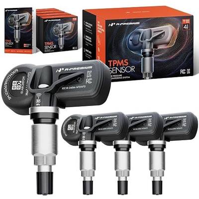 A-Premium 4PCS Pre-Programmed TPMS Sensor Tire Pressure Monitoring Sensor - Compatible with Chevy Silverado, GMC Sierra, Cadillac, Buick, Saab, Saturn - 315MHz - Replace 13581558, 13598772, 13598771