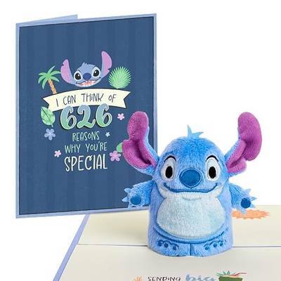 Lovepop Disney's Stitch '626 Reasons' Plushpop Card - 3D Pop Up Plush Greeting Card for Kids, Friend, Grandchild, Disney Fans (Encouragement, Birthday, Just Because) 6x8 with Envelope