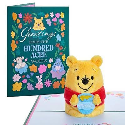 Lovepop Plushpop Soft Animal Pop-Up Card for Her and Him - 3D Disney’s Winnie the Pooh Greeting Card for Boys, Girls, Men, Women - Greetings from the Hundred Acre Woods - 6" x 8" Card