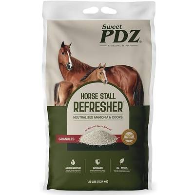 Sweet PDZ Horse Stall Refresher Granules, Stall Refresher Odor Eliminator, Barn Stall Deodorizer, 25 lbs