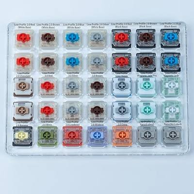 GATERON Low Profile Keyboard Switches Tester(35PCS) | contains multiple switches like Jade Pro/Chocolate/Banana/Grey/Heron Switches etc,compatible for Low Profile Gaming Keyboard