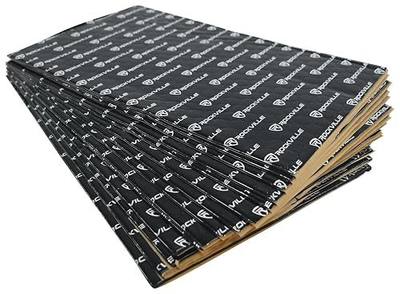 Rockville RockMat 15-25 2.5MM 100 MIL Sound Deadener Car Kit, 15.5 Sq Ft, 14 Flat Sheets, Roller Included, Heat Resistant, for Cars, Boats, UTVs, ATVs, Studios | Vibration Dampening, 100% Butyl Rubber, Aluminum Coating, 14 Sheets, Includes Roller, Self-Adhesive, Waterproof