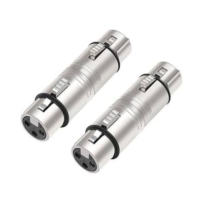 XLR Female to Female, XLR 3 Pin Female to 3 Pin Female Adapter,Mic XLR Audio Adapter,XLR 3-Pin Gender Changer Microphone Cable Adapter-2Pack