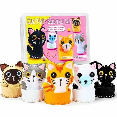 IROLEHOME Cat Sewing Kit for Kids Ages 6-12 - My First Cat Craft Kit for Beginners with Pre-Punched Felt, Learn to Sew DIY Project Gift for Girls & Boys