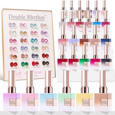 Double Rhythm 28Pcs 0.5Oz Cat Eye Gel Nail Polish Set Same Color Same Bottle Magnetic Gel Polish Kit Nail Art Manicure Salon DIY at Home (Silver Gold Red Black-T24-7)