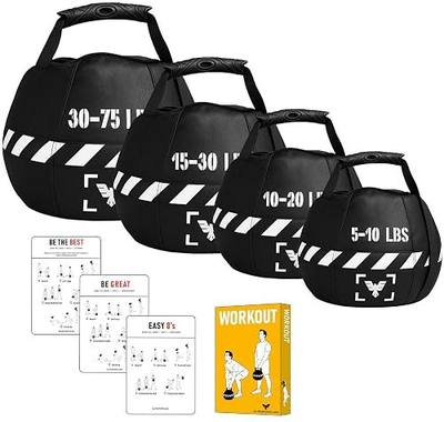 Elite Kettlebell Sandbag - Heavy Duty Sand Weights Bag for Cross Training, Strength Training, Workout, Functional Fitness, Adjustable Weight, Durable Training Equipment for Home & Gym (UN-FILLED)