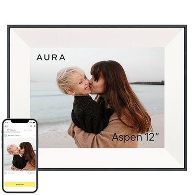 Aura 12" Digital Picture Frame with Mat – Wirecutter's Best Portrait or Landscape Frame – Text Photos to Your Frame from Anywhere – Quick & Easy Setup – Free, Unlimited Storage – No Subscriptions