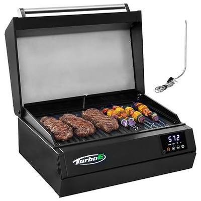 Turbo E Sport Compact Electric Grill, 1700W Infrared, Digital Display with Probe, Apartment Friendly