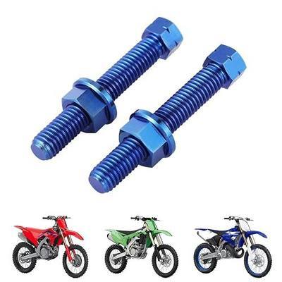 Funparts Titanium Alloy Chain Adjuster Bolt M8 Rear Axle Bolts Universal for KLX KX CRF CR YZ TTR DRZ WR RM RMZ Motorcycle Dirt Bike Chain Tensioner Bolt Blue