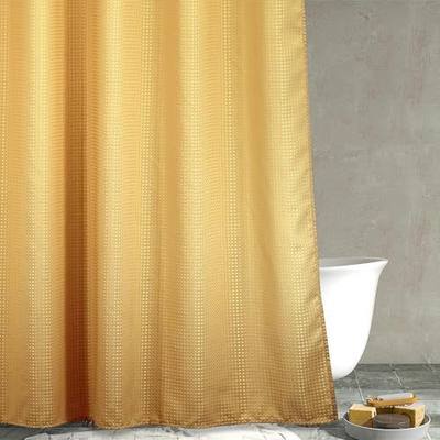 Yellow Gold Bathroom Shower Curtain: Water Repellent Heavy Duty, 72"Lx72"W | Waffle Weave Textured 256GSM Weighted Polyester Fabric Bath Curtain, Solid Hotel Luxury, Thick, Machine Washable, Opaque
