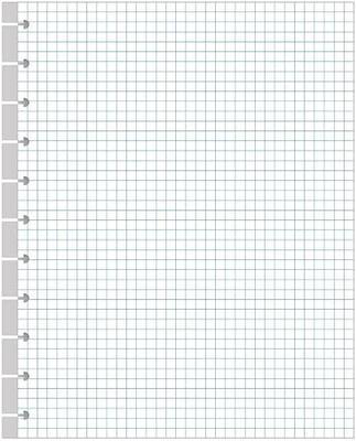 A4 TUL Discbound Grid Filler Paper - 11 Disc Graph Paper, Letter Size 100Sheets / 200Pages Loose-Leaf Paper, 100gsm White Paper, 8.5'' x 11''