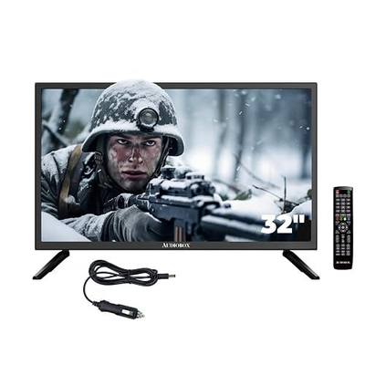 Audiobox 12V 32-Inch RV Camper TV – HD LED Screen, AC/DC Power, HDMI & USB Inputs, Compact Off-Grid Television for Campers, Trucks, Vans, and Travel – Wall Mountable, Remote Included