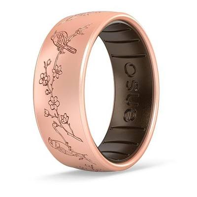 Enso Rings Etched Classic Silicone Rings - Garden Party Collection - Comfortable and Flexible Design