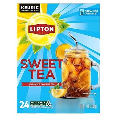 Lipton Southern Sweet Black Tea K-Cup Pods, 24 Count for Keurig | Rainforest Alliance Certified Iced Tea K-Cups with Real Tea Leaves and Natural Sweetness Brew Hot over Ice