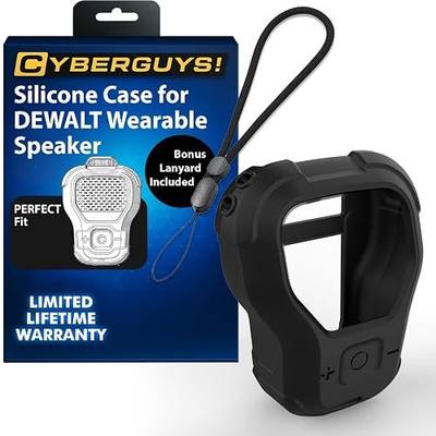 CYBERGUYS Silicone Case for DEWALT Wearable Bluetooth Speaker, Durable Shock-Proof Non-Slip Protective Cover for DEWALT Mini Speaker w/Lanyard, Small Lightweight and Easy-to-Install Sleeve