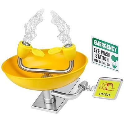 Eye Wash Station, Wall Mounted Emergency, Portable Emergency Eyewash Stand Eye Irrigation Sign, 304 Stainless Steel, Enhanced ABS Surface Coating (Eyewash)