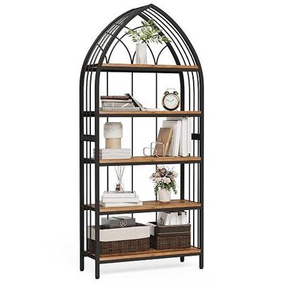 LITTLE TREE 74.8" Tall Bookshelf, 5-Tier Heavy Duty Bookcase, Large Load-Bearing Capacity, Versatile Shelf for Living Room, Kitchen, Bedroom, Bathroom, Study