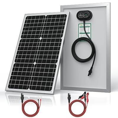 SUNER POWER 12V 30W Solar Panel Battery Charger Ultra, Built-in UltraSmart MPPT Charge Controller, Waterproof 30 Watt Solar Battery Maintainer for 12Volt AGM, Deep Cycle, Lead-Acid, Lifepo4 Battery
