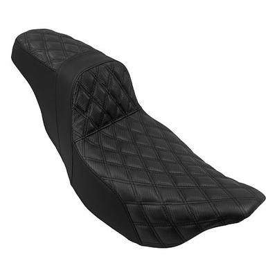 One-Piece Two-Up Seat Fit for Harley Touring 2009-2023 | Black Stitching, Driver & Passenger Seat, Fits Road King, Road Glide, Street Glide, Electra Glide & Ultra Limited