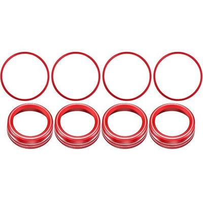 Aluminum Alloy AC Knob Covers & Vent Outer Rings Kit for Toyota Tacoma 2016-2023 (8pcs Red) - HVAC Control Button Covers, Air Conditioner Vent Trim Rings, Metal Interior Upgrade Accessories